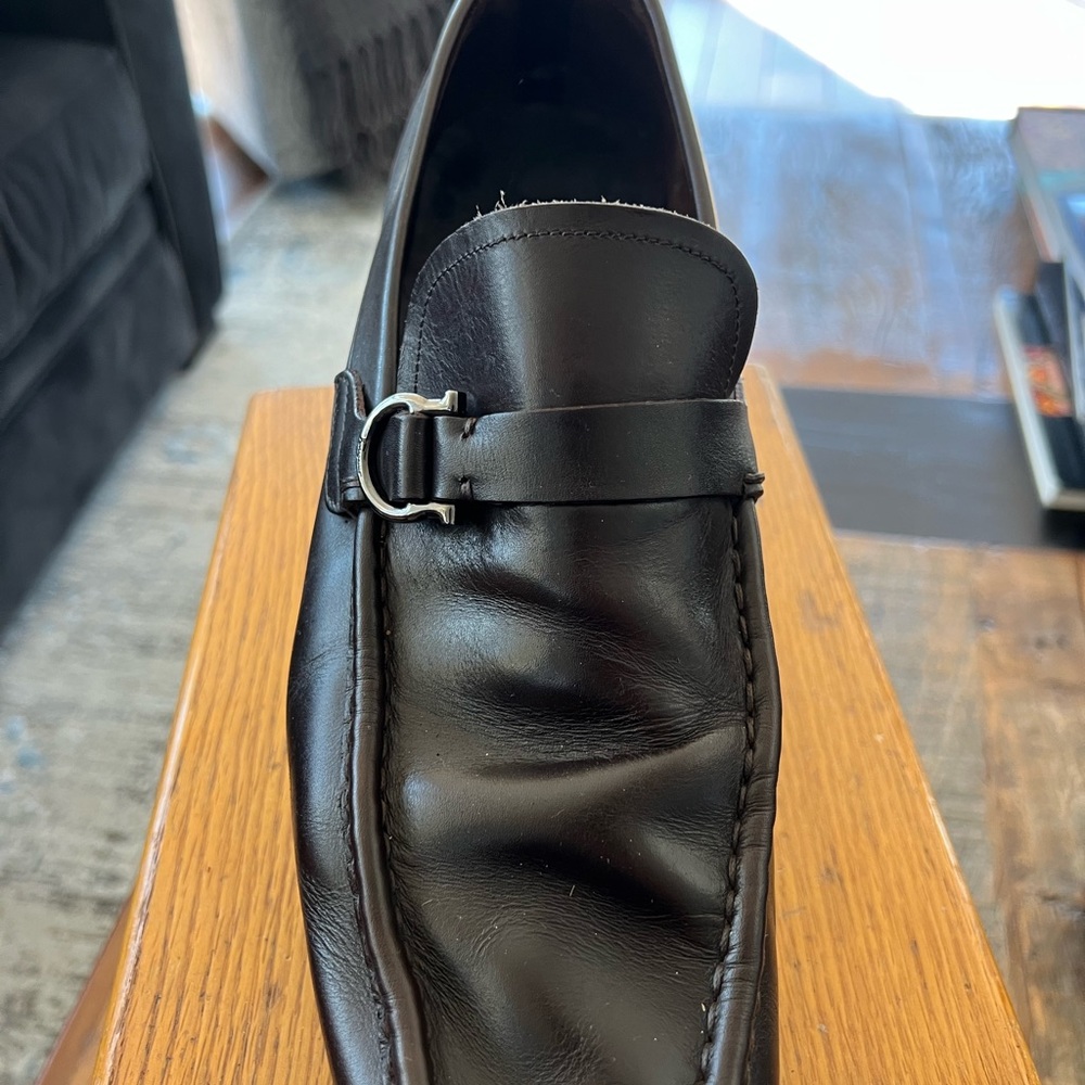 Ferragamo dark brown loafers
